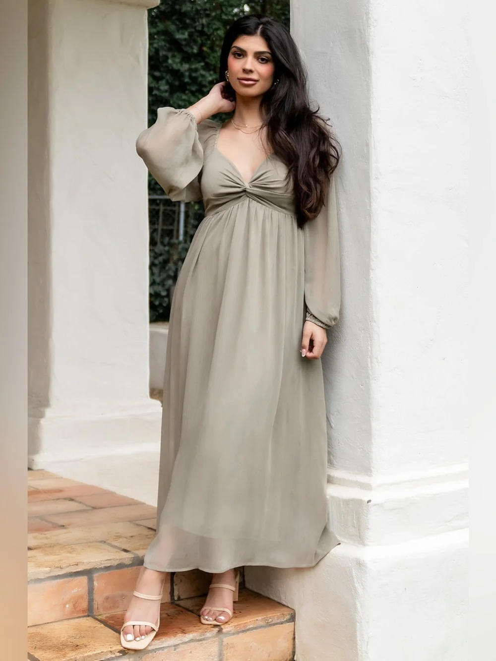 Baltic born Dione midi dress dusty Olive green size medium nwt wedding event - Picture 1 of 9